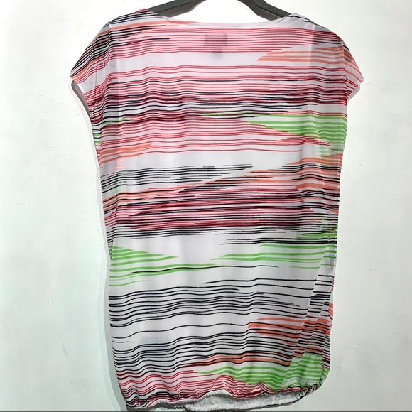 Worthington Striped Cowl Neck Drape Blouse - Picture 2 of 8